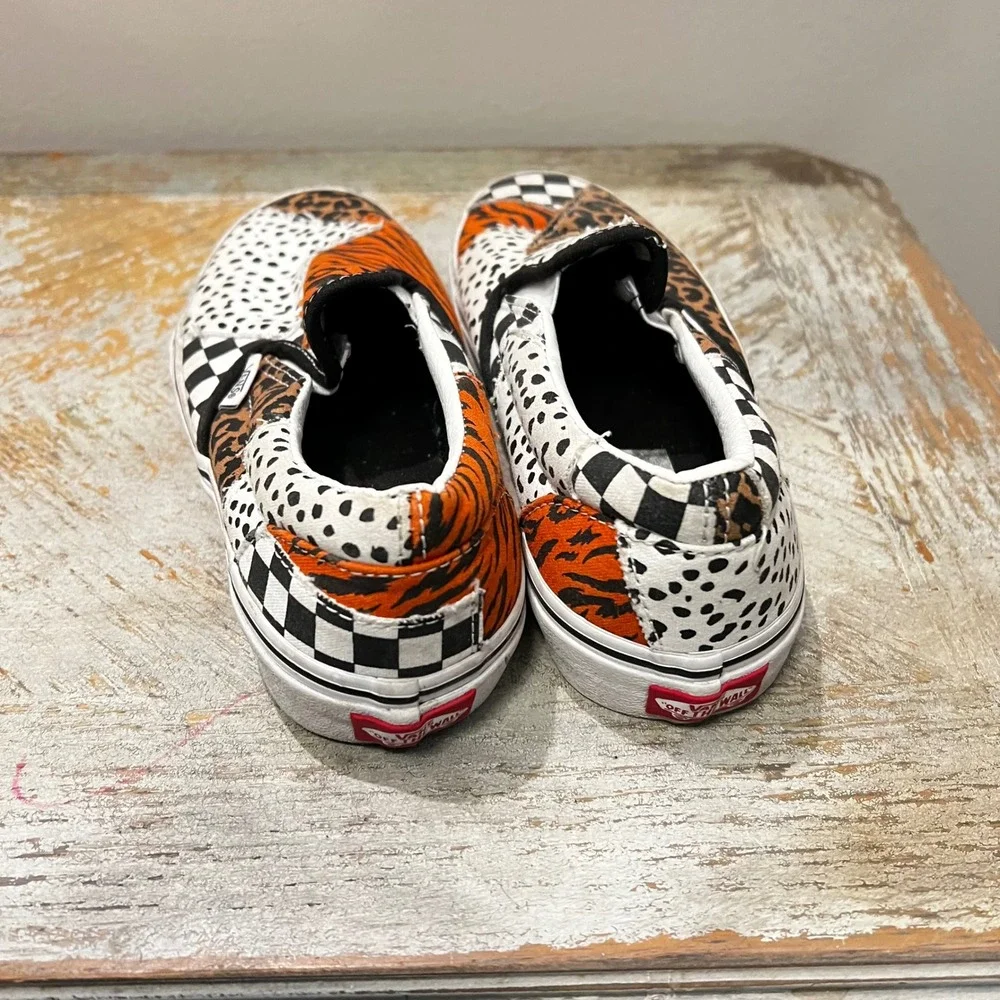 Vans Classic Slip-On Animal‎ Patchwork Sneakers Kids Juniors 4.0 Dalmatian Multi